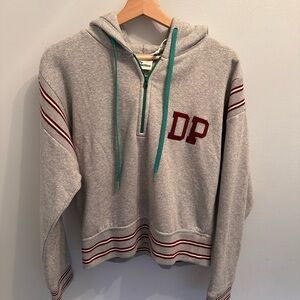 Red and Grey Daily Practice Sweatshirt with Green Accents